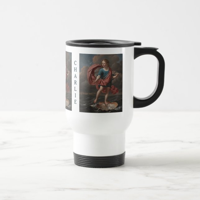 Taza De Viaje Personalizado de retrato artístico monograma mugs (Derecha)