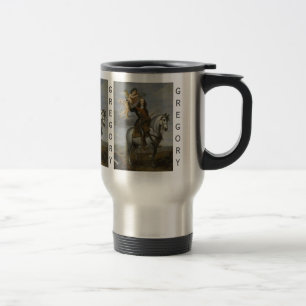 Taza De Viaje Personalizado de retrato artístico monograma mugs