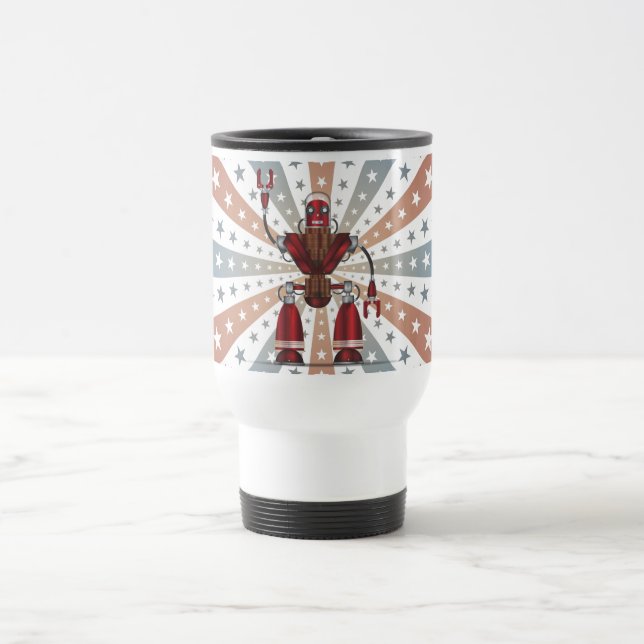 Taza De Viaje Personalizado de robots mecánicos (Centro)