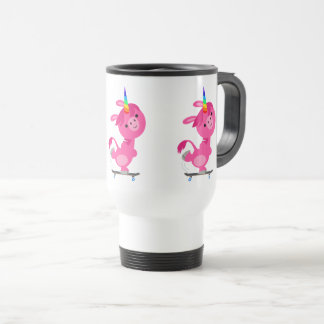 Taza De Viaje Personalizado de Skateboarding Unicorn Mug
