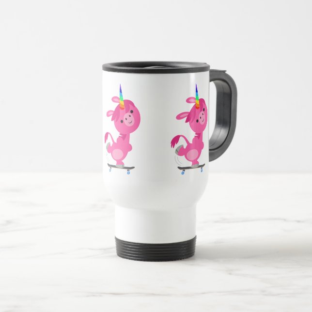 Taza De Viaje Personalizado de Skateboarding Unicorn Mug (Anverso derecho)