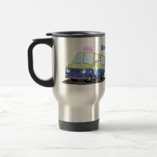 Taza De Viaje Personalizado de un camión de helados alegre