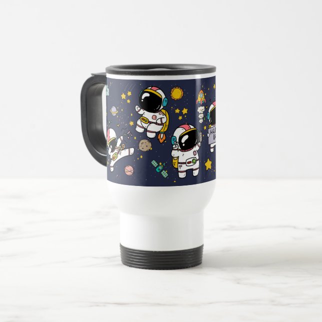 Taza De Viaje Personalizado del espacio ultraterrestre astronaut (Anverso izquierdo)