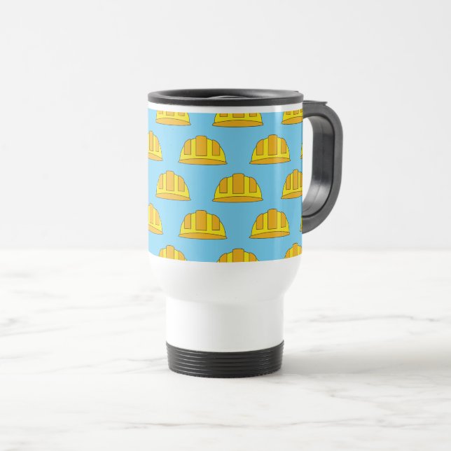 Taza De Viaje Personalizado del Gorra duro amarillo (Anverso derecho)