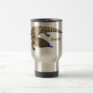 Taza De Viaje Personalizado del reptil de lagarto de lengua azul