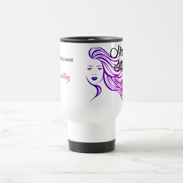 Taza De Viaje Personalizado del salón del Hairstylist (Centro)