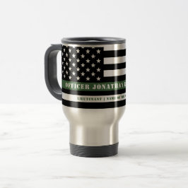 Taza De Viaje Personalizado delgada línea verde bandera de los E