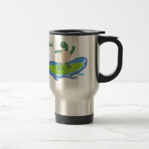 Taza De Viaje Personalizado divertida de la ola de tortugas
