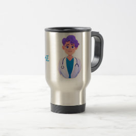 Taza De Viaje Personalizado Dr. (Su Nombre) Graduación de doctor