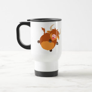 Taza De Viaje Personalizado flotante lindo Highland Highland Cow