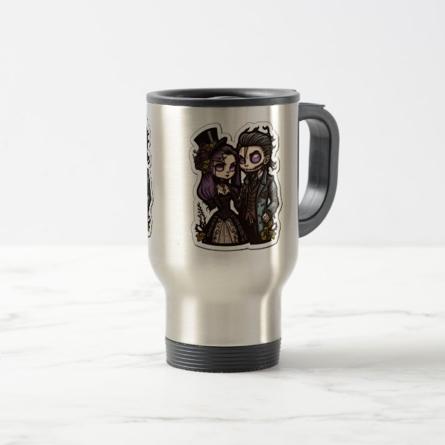 Taza De Viaje Personalizado gótico Pareja Pegatina de arte Viaje (Anverso derecho)