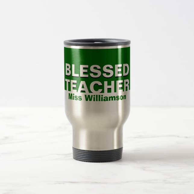Taza De Viaje Personalizado Green Apreció A PROFESOR (Centro)