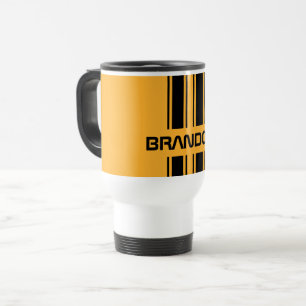 Taza De Viaje Personalizado Guay Amarillo Black Auto Race Sport 