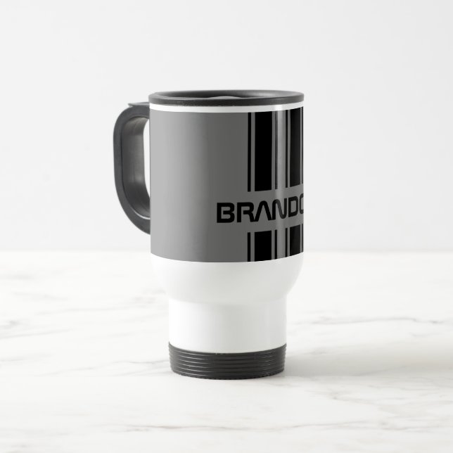 Taza De Viaje Personalizado Guay Classic Auto Race Sport Stripes (Anverso izquierdo)