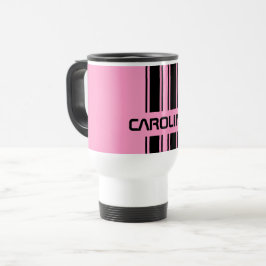 Taza De Viaje Personalizado Guay Cute Rosa Black Auto Race Banda