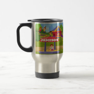 Taza De Viaje Personalizado infantil juguetón nombre divertido