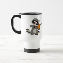 Taza De Viaje Personalizado lindo Raccoon Jugando Violin Commute
