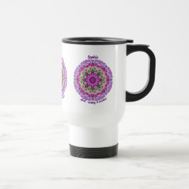 Taza De Viaje Personalizado Mes de Nacimiento Flor Abril Mandala