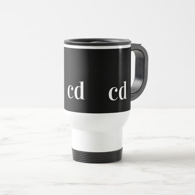 Taza De Viaje Personalizado moderno con iniciales en monograma b (Anverso derecho)