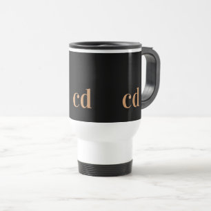 Taza De Viaje Personalizado moderno con iniciales en monograma d