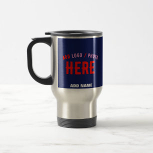 TAZA DE VIAJE PERSONALIZADO MODERNO ELEGANTE NAVY AZUL VERIFICAD