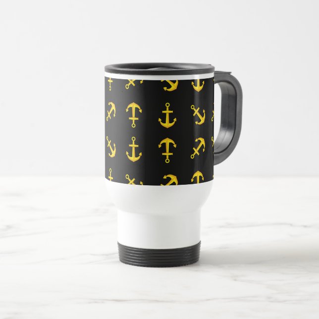 Taza De Viaje Personalizado Patrón de juego de anclaje de barco  (Anverso derecho)