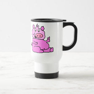 Taza De Viaje Personalizado rosa de cerdo de aluminio de viaje M