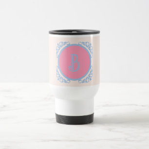 Taza De Viaje Personalizado rosa y azul 