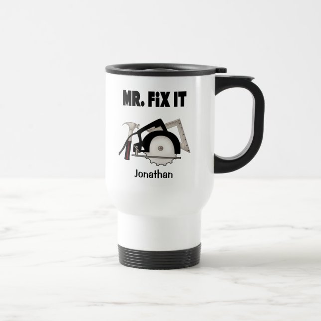 Taza De Viaje Personalizado Sr. Fix It Travel Mug (Derecha)