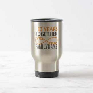Taza De Viaje Personalizado Sr. y Sra. 13º Aniversario