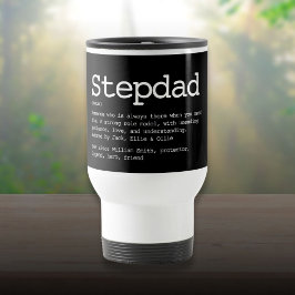 Taza De Viaje Personalizado Stepdad Definición de negro moderno