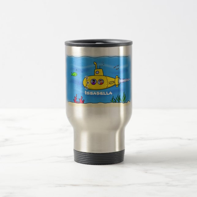 Taza De Viaje Personalizado submarino feliz (Centro)