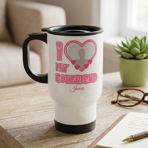 Taza De Viaje Personalizado Te Amo Mi Novio – Agregar Foto y Nom