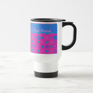 Taza De Viaje Personalizado Travel Mug, Magenta: Puntos Azules B