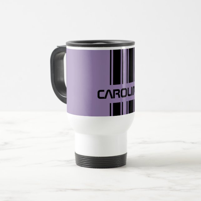 Taza De Viaje Personalizado Violet Purple Black Auto Race Sport  (Anverso izquierdo)