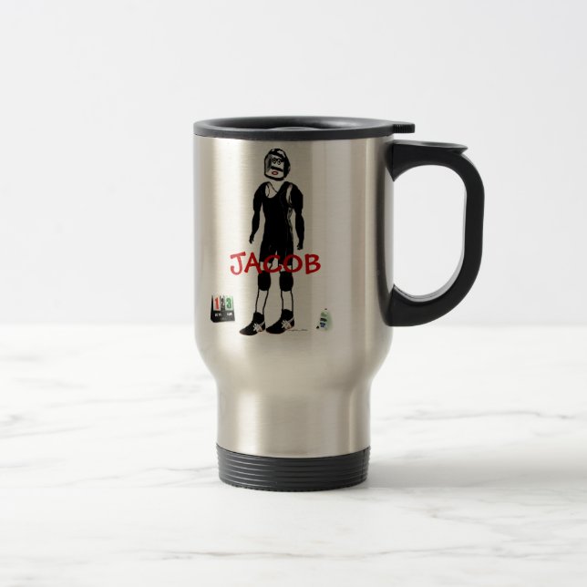 Taza De Viaje Personalizado Wrestler Personalizado (Derecha)