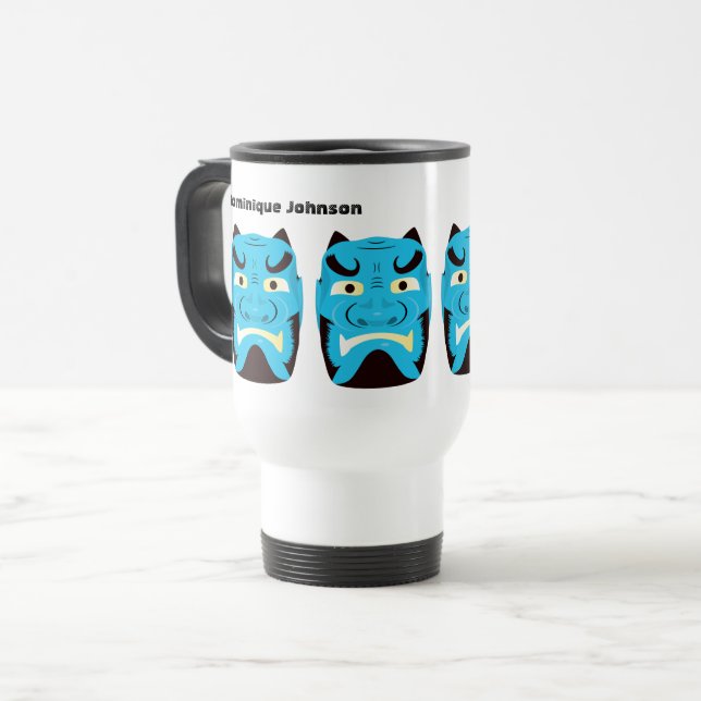Taza De Viaje Personalizado Yokai Oni (Demonio Japonés) (Anverso izquierdo)