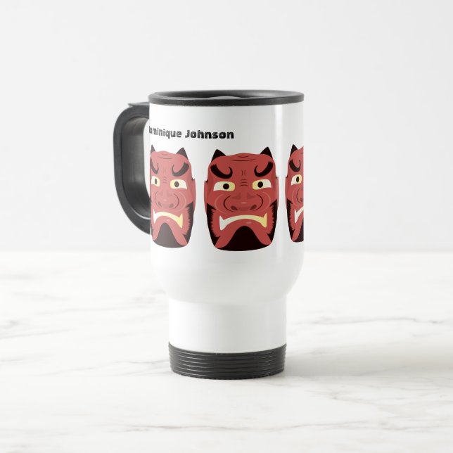 Taza De Viaje Personalizado Yokai Oni (Demonio Japonés) (Anverso izquierdo)