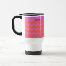 Taza De Viaje Personalizado Zigzag Travel Mug, Magenta Naranja C