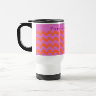 Taza De Viaje Personalizado Zigzag Travel Mug, Magenta Naranja C