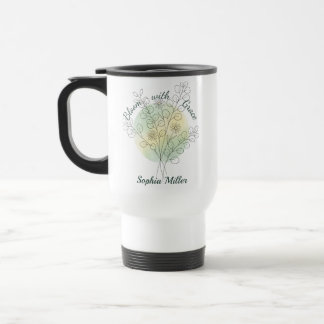 Taza De Viaje Personalized April Birth Flower Daisy Custom Name