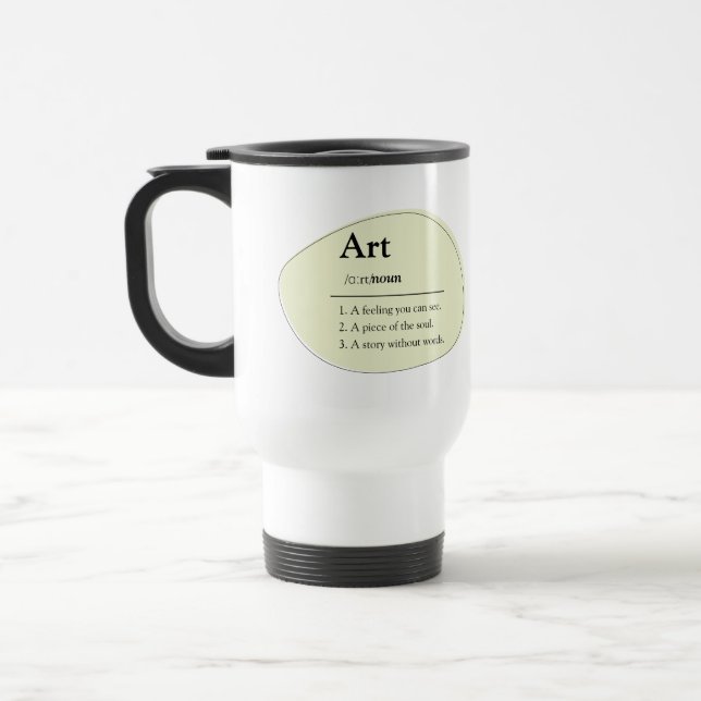 Taza De Viaje Personalized Art Dictionary Style Travel Mug (Izquierda)
