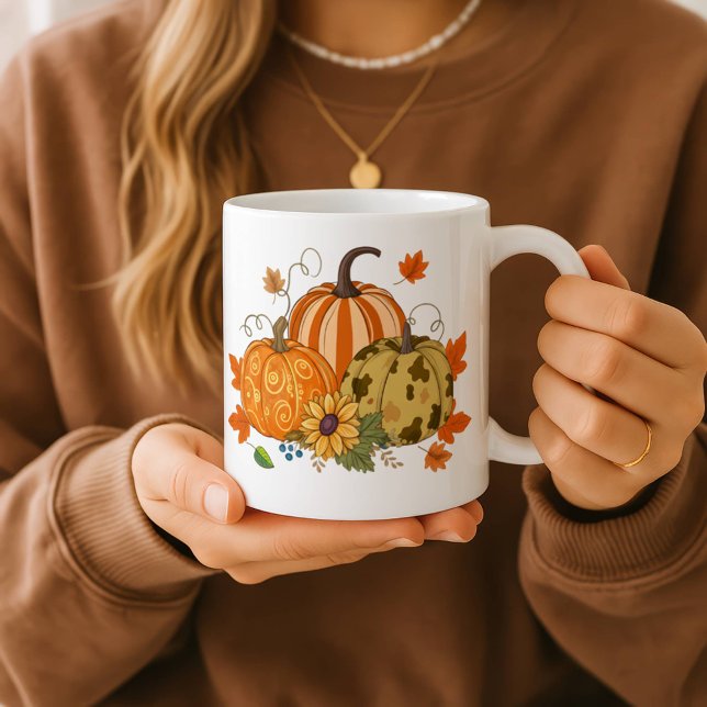 Taza De Viaje Personalized Autumn Pumpkin Patch Custom Name Mug (Subido por el creador)