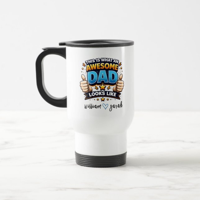 Taza De Viaje Personalized Best Daddy Ever | Custom Father’s Day (Izquierda)