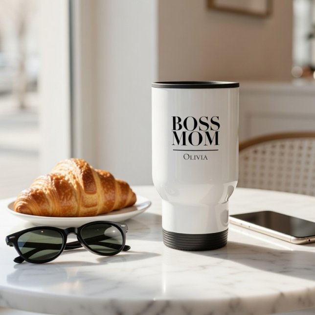 Taza De Viaje Personalized Boss Mom – Custom Mom Gift  (Subido por el creador)