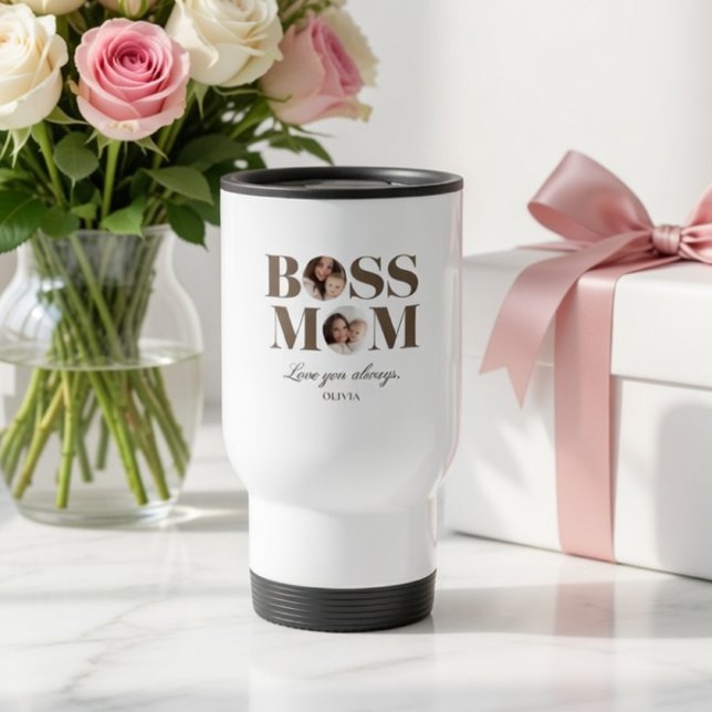 Taza De Viaje Personalized Boss Mom Photo – Custom MoM Gift (Subido por el creador)