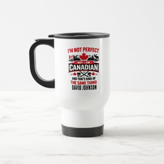 Taza De Viaje Personalized Canada Flag Day | Custom Canadian (Izquierda)