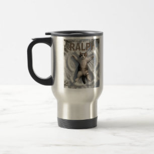 Taza De Viaje Personalized Cute Angel Cat Photo & Name