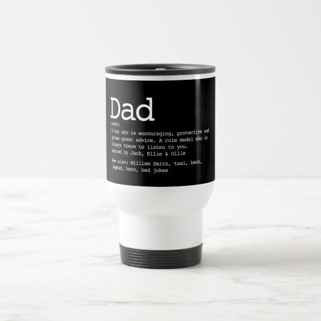Taza De Viaje Personalized Dad Definition Modern Black (Centro)