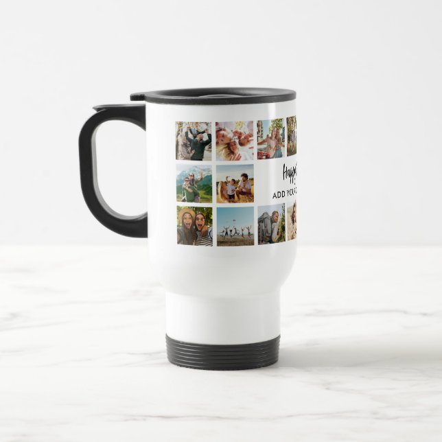 Taza De Viaje Personalized Happy Birthday Photo Collage (Izquierda)